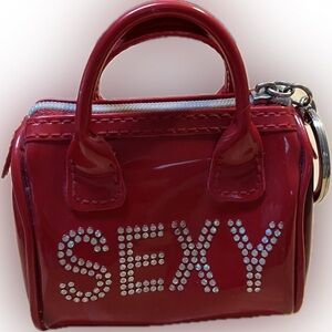 Victoria's Secret Red Plastic Sexy Mini Purse Keychain Bag Charm 2000s y2k